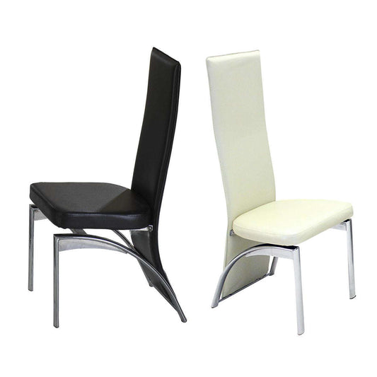 Ashpinoke:Durban Dining Chair Chrome & Cream (6s),Dining Chairs,Heartlands Furniture