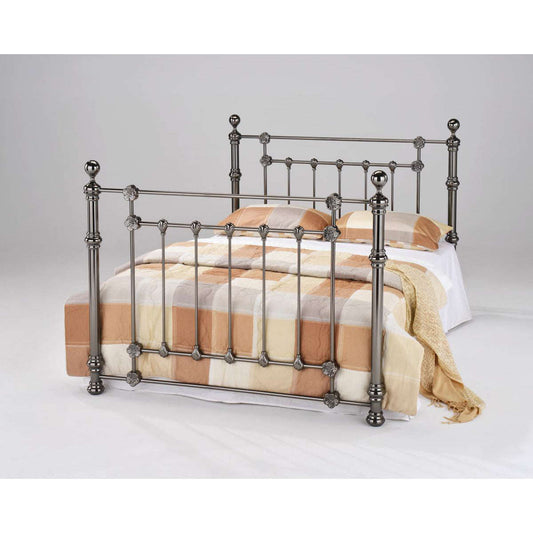 Ashpinoke:Elanor Black Nickel Double Bed,Double Beds,Heartlands Furniture