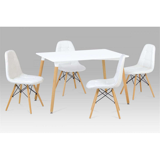 Ashpinoke:Emery Polyurethane Chairs with Solid Beech Legs White (4s),Dining Chairs,Heartlands Furniture