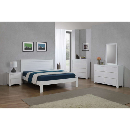 Ashpinoke:Etna Double Bed White,Double Beds,Heartlands Furniture