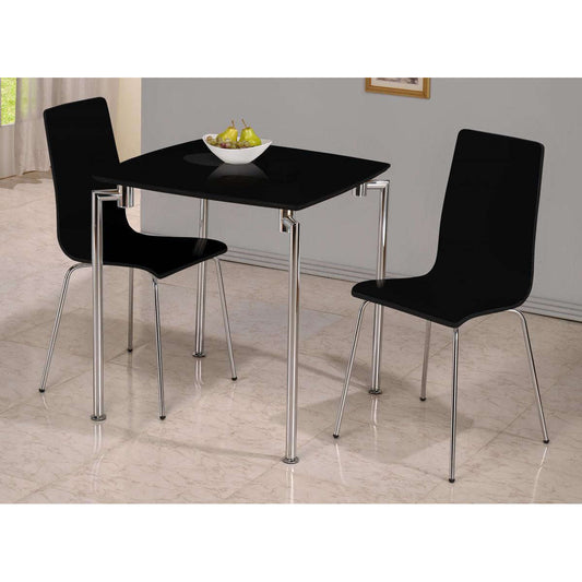 Ashpinoke:Fiji High Gloss Small Dining Set with 2 Chairs Black,Dining Sets,Heartlands Furniture