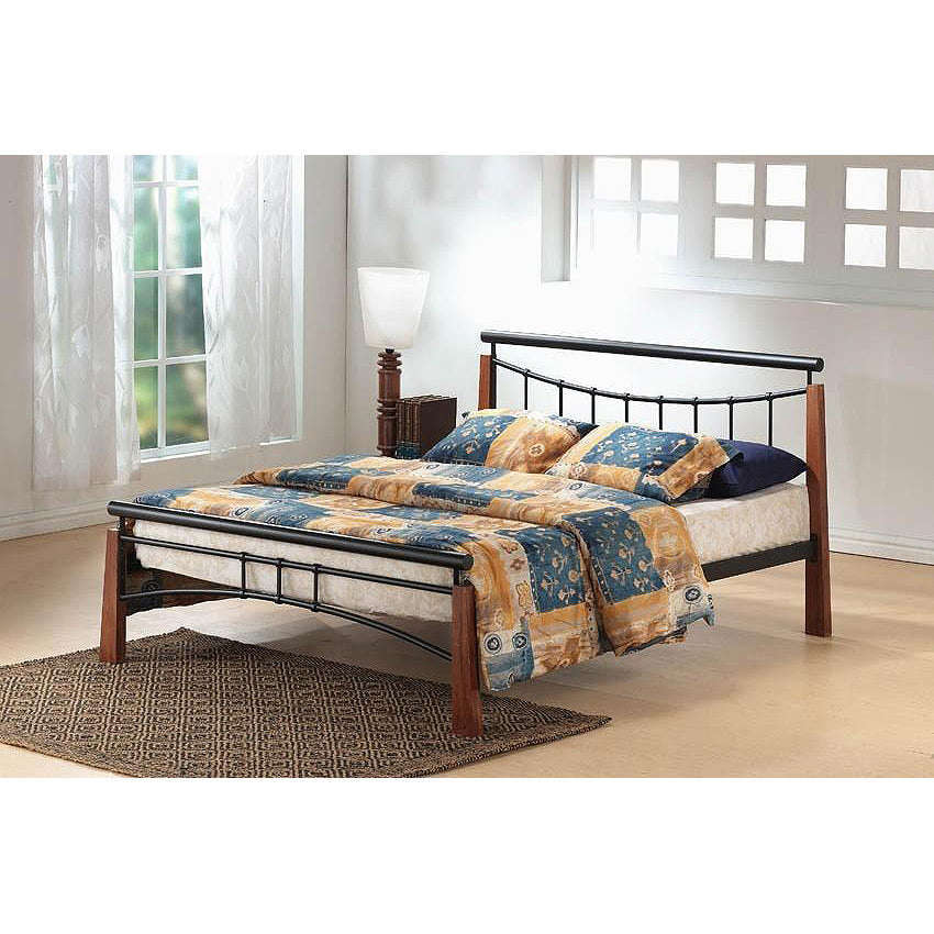 Ashpinoke:Franklin Bed Single Black/Dark Oak,Single Beds,Heartlands Furniture