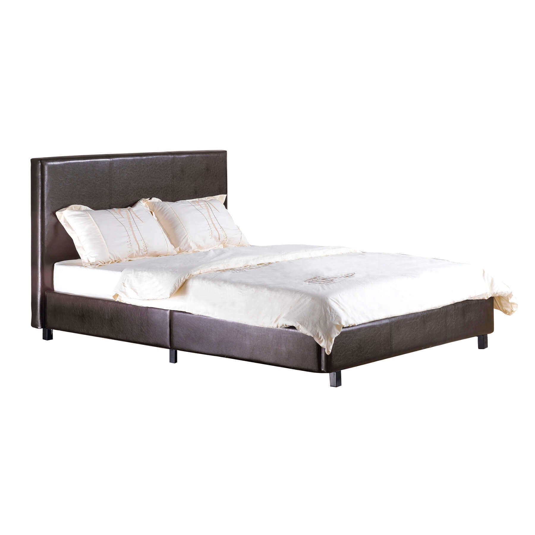 Ashpinoke:Fusion Polyurethane Double Bed Brown,Double Beds,Heartlands Furniture