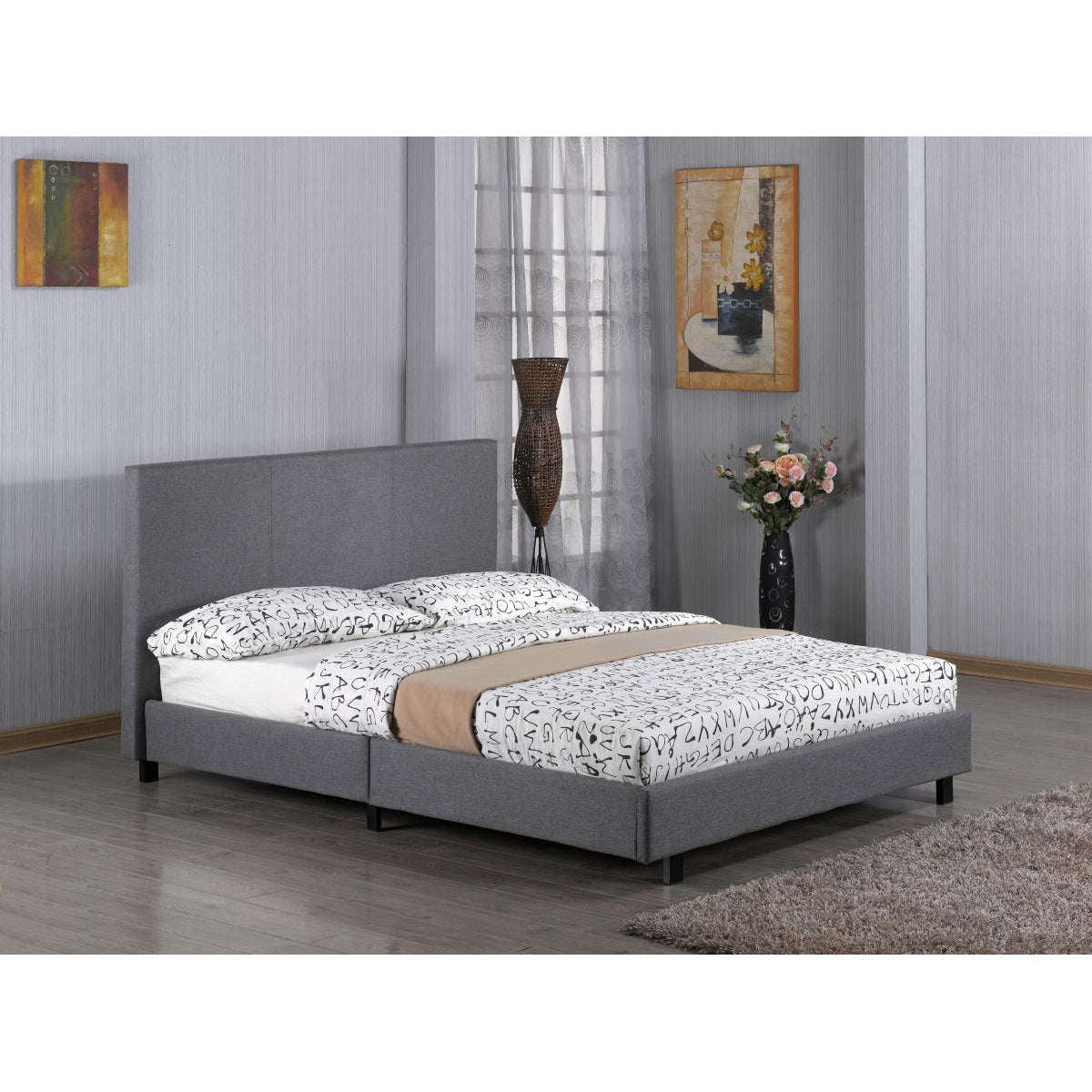 Ashpinoke:Fusion Fabric Single Bed Grey,Single Beds,Heartlands Furniture