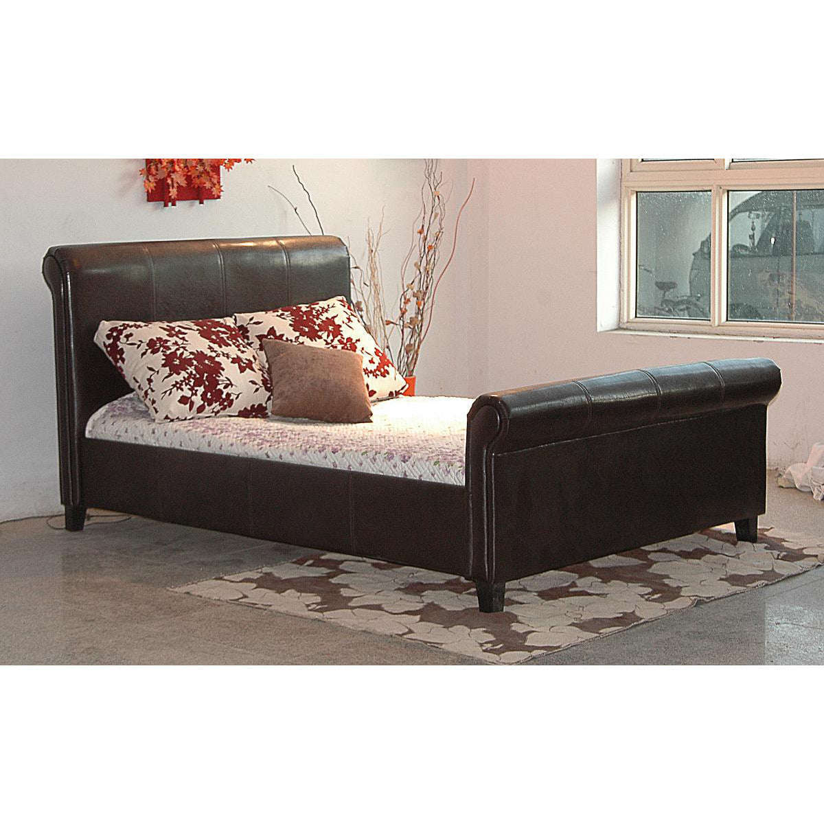 Ashpinoke:Henley Polyurethane King Size Bed Brown,King Size Beds,Heartlands Furniture