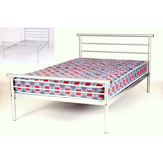 Ashpinoke:Hercules Contract Metal Bed Single Silver,Single Beds,Heartlands Furniture