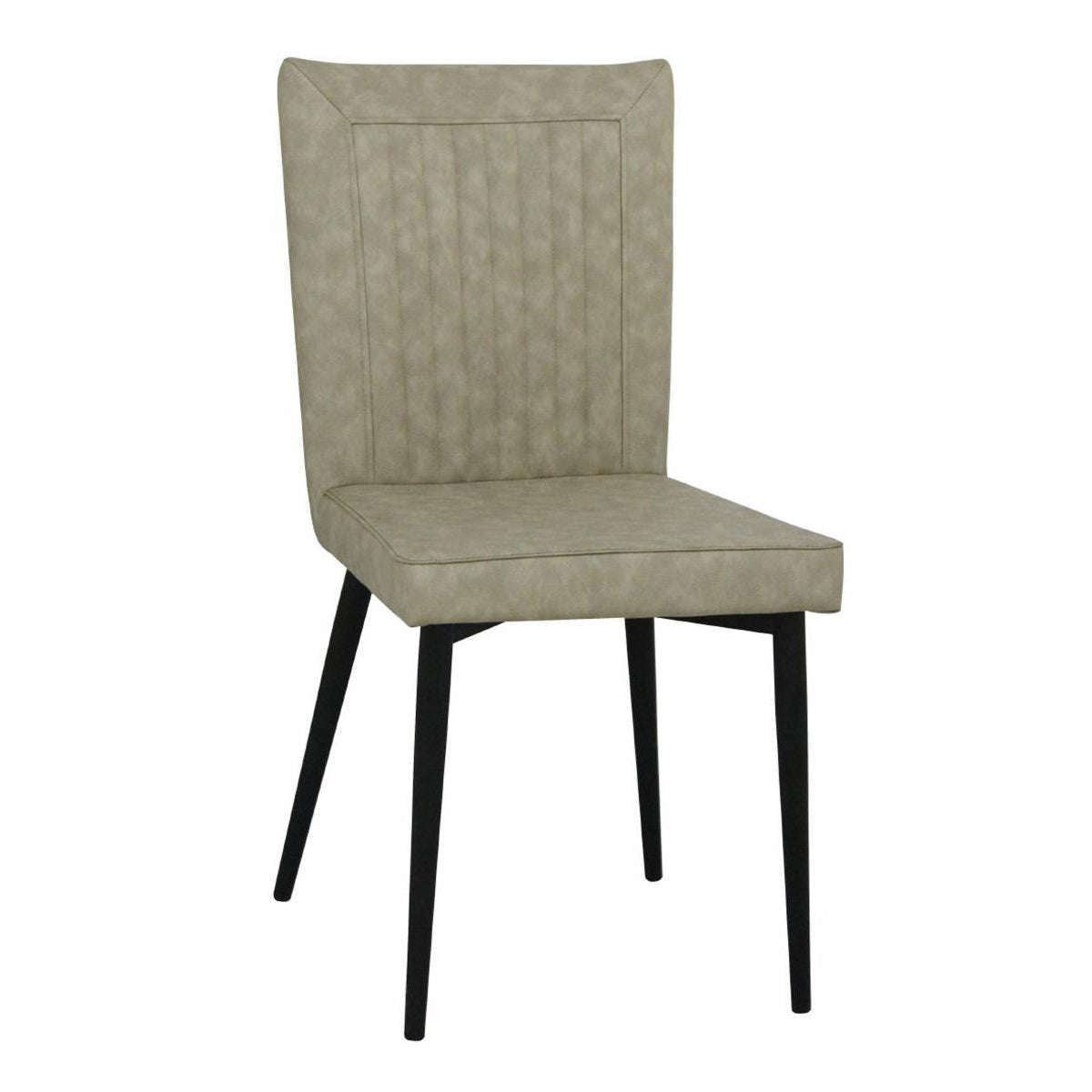 Ashpinoke:Hoskin Polyurethane Chair Taupe & Black (4s),Dining Chairs,Heartlands Furniture