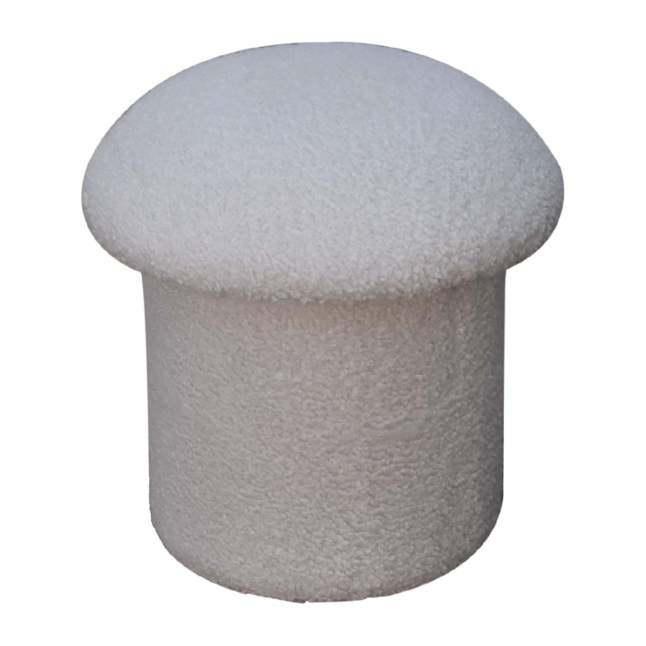 White Boucle Mushroom Footstool