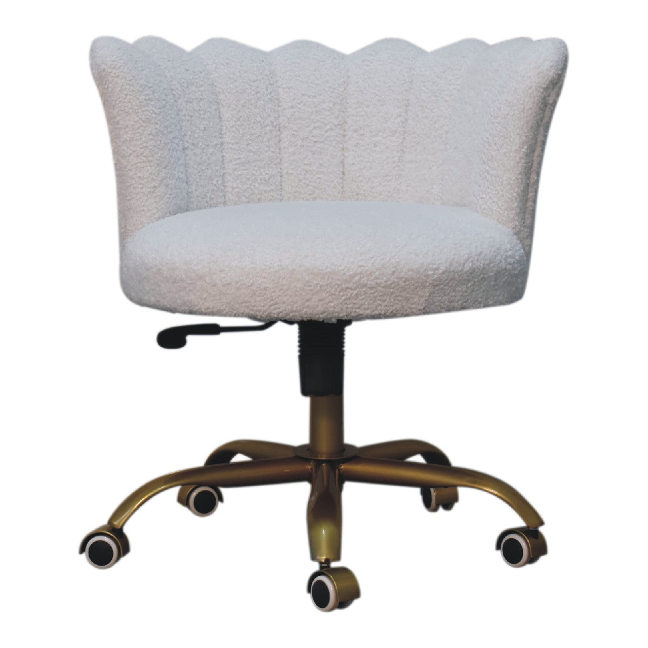 White Boucle Swival Chair