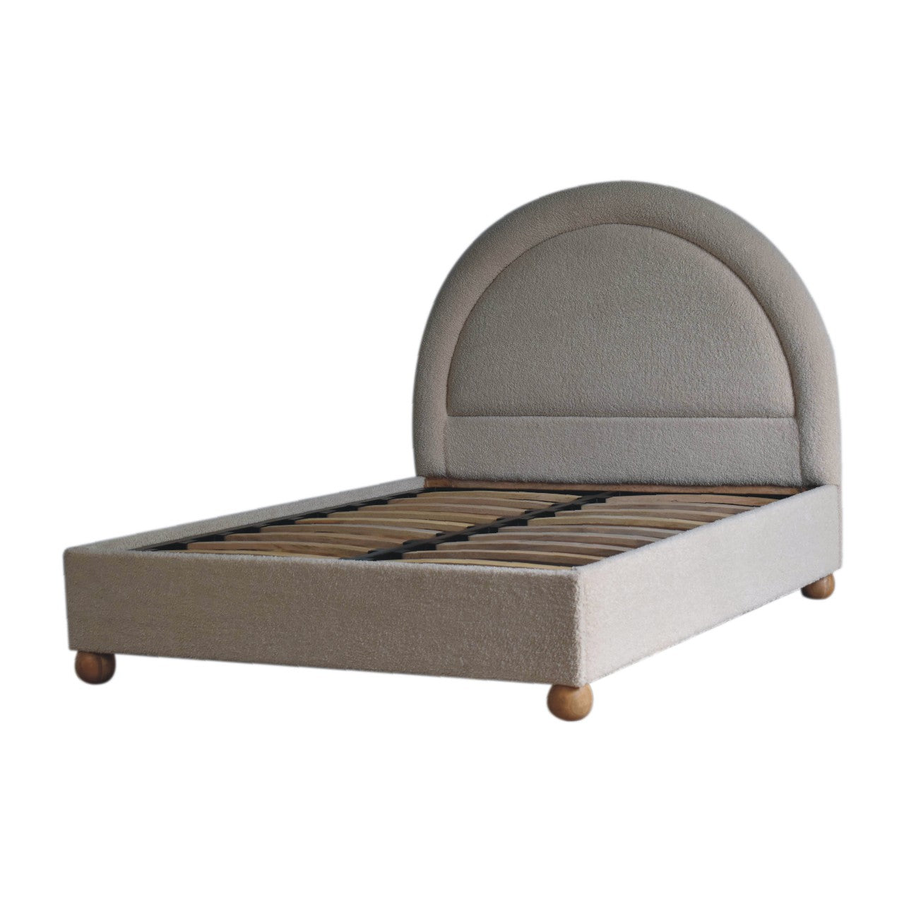 Cream Boucle Double Bed