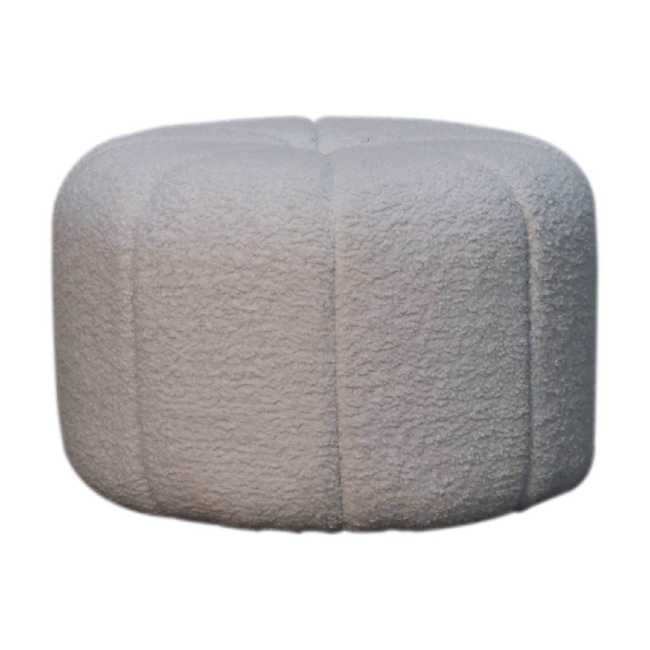 White Boucle Circus Footstool