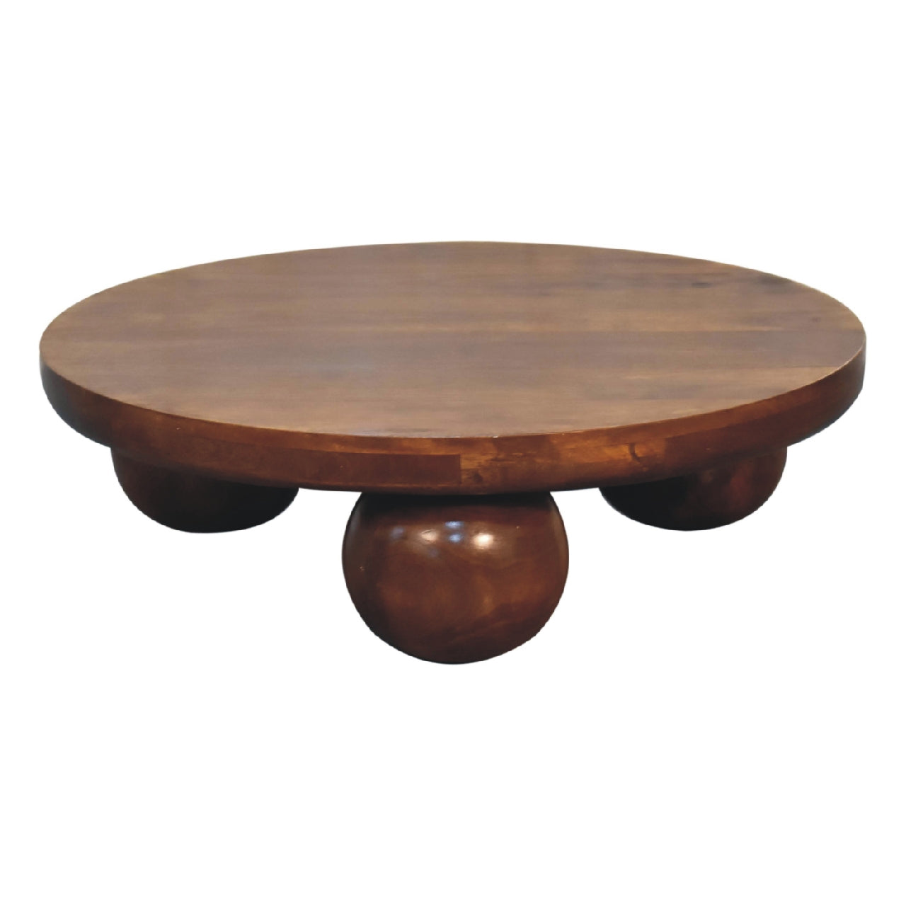 Chestnut Central Table with Ball Feet