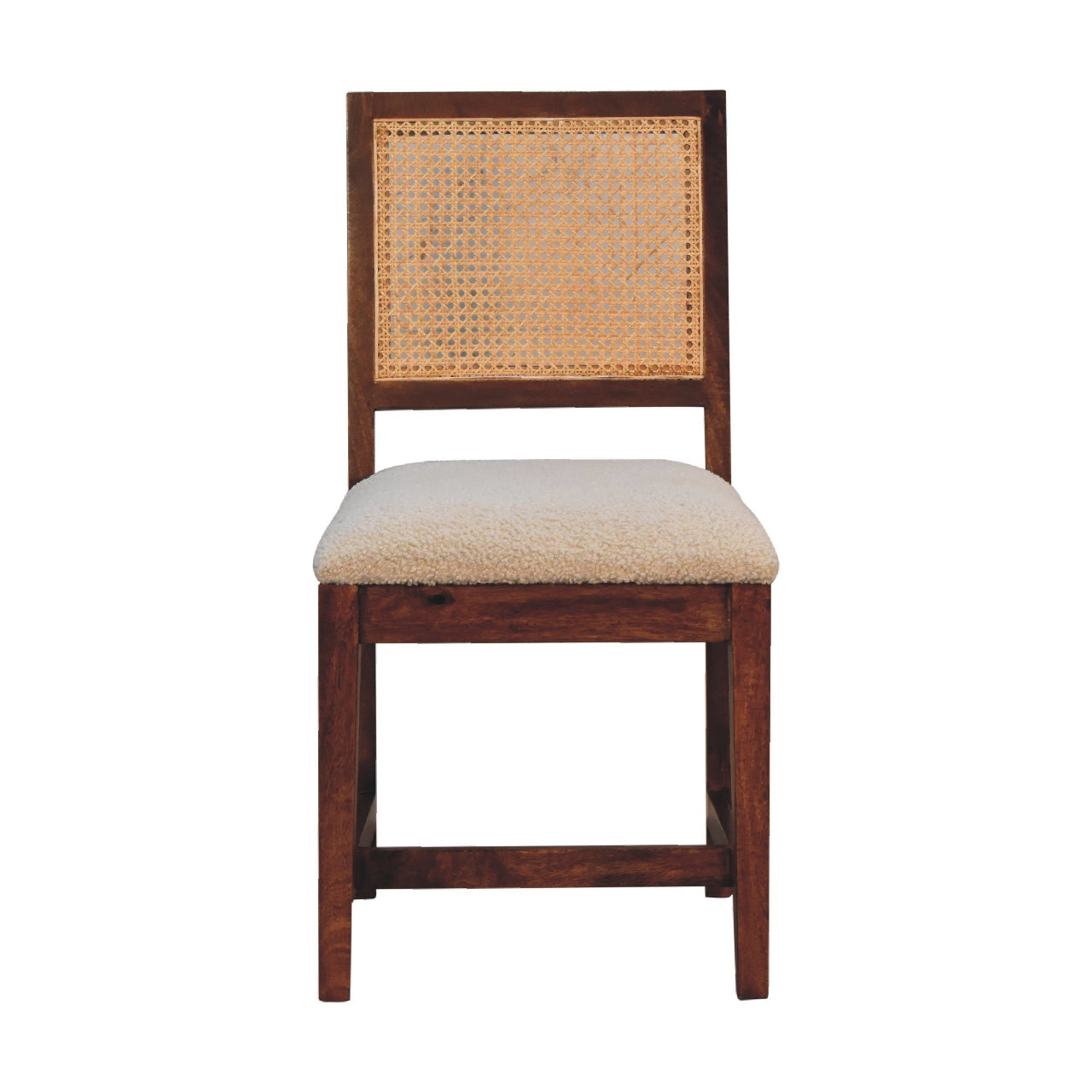 Rattan Boucle Chestnut Chair