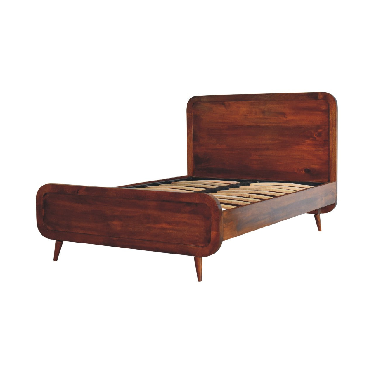 Curved Chestnut Double Bed
