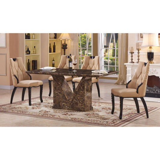 Ashpinoke:Jarvis Marble Dining Table with Marble Base,Dining Tables,Heartlands Furniture