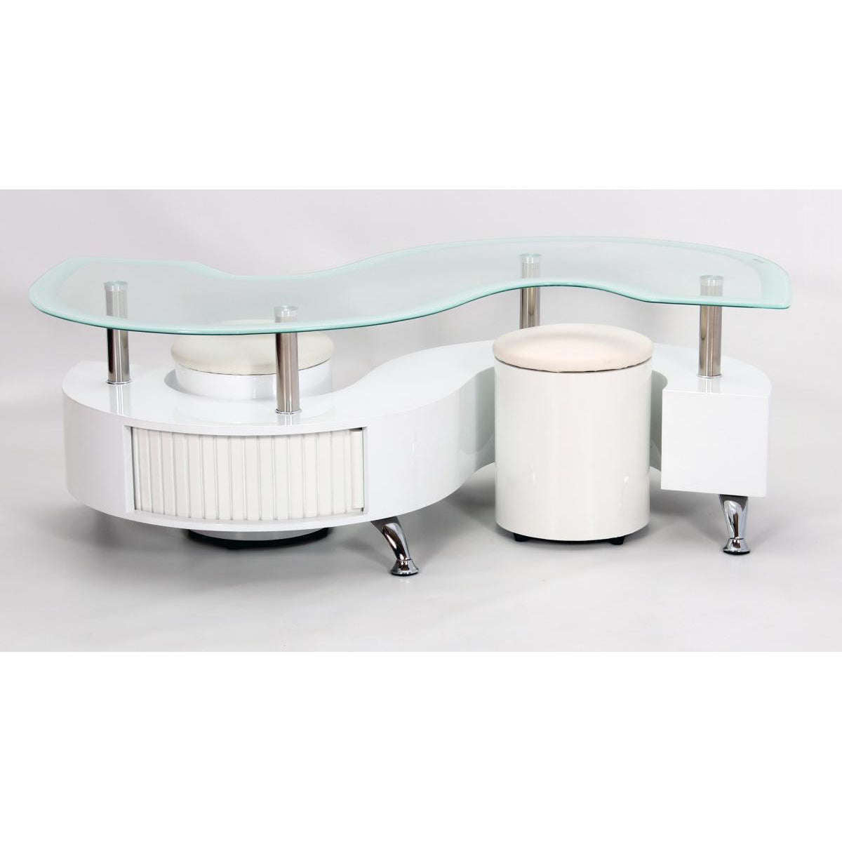 Ashpinoke:Krista White High Gloss Coffee Table with White Border,Coffee Tables,Heartlands Furniture