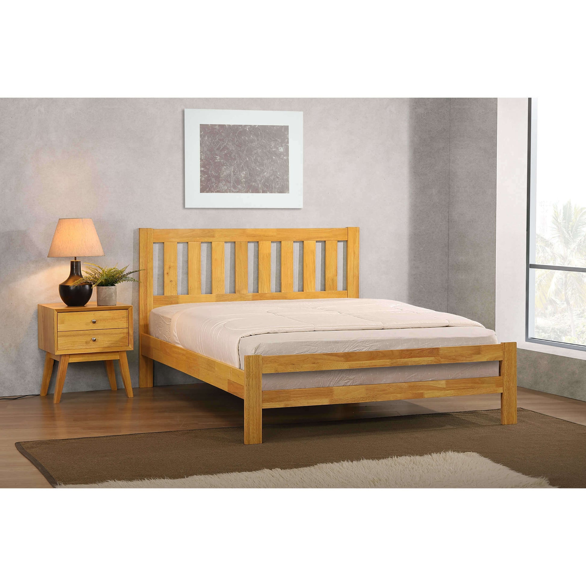 Ashpinoke:Kempton Single Bed Solid Hardwood Natural Oak,Single Beds,Heartlands Furniture