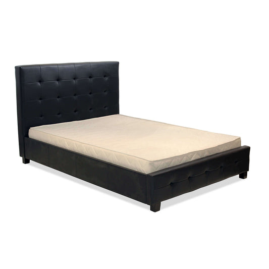 Ashpinoke:Lattice Polyurethane Double Bed Black,Double Beds,Heartlands Furniture