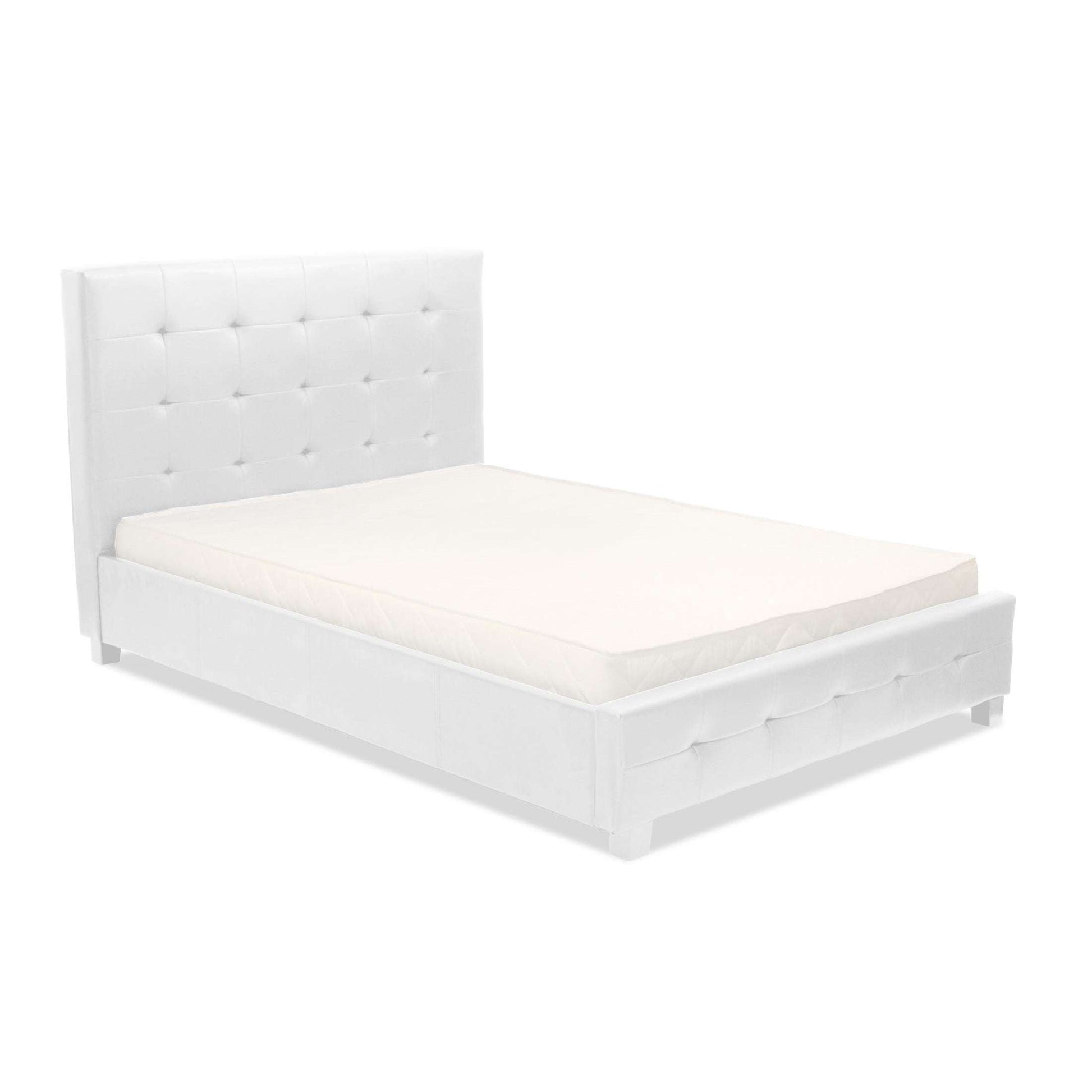 Ashpinoke:Lattice Polyurethane King Size Bed White,King Size Beds,Heartlands Furniture