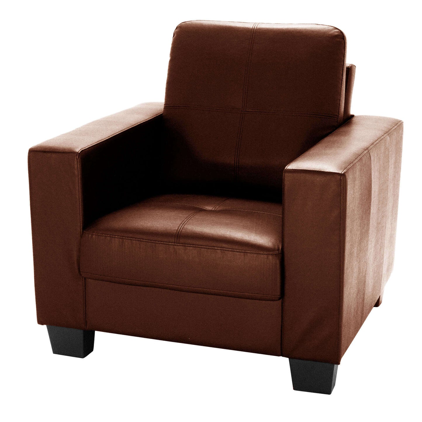 Ashpinoke:Lena Bonded Leather & PVC 1 Seater Brown,Sofas,Heartlands Furniture
