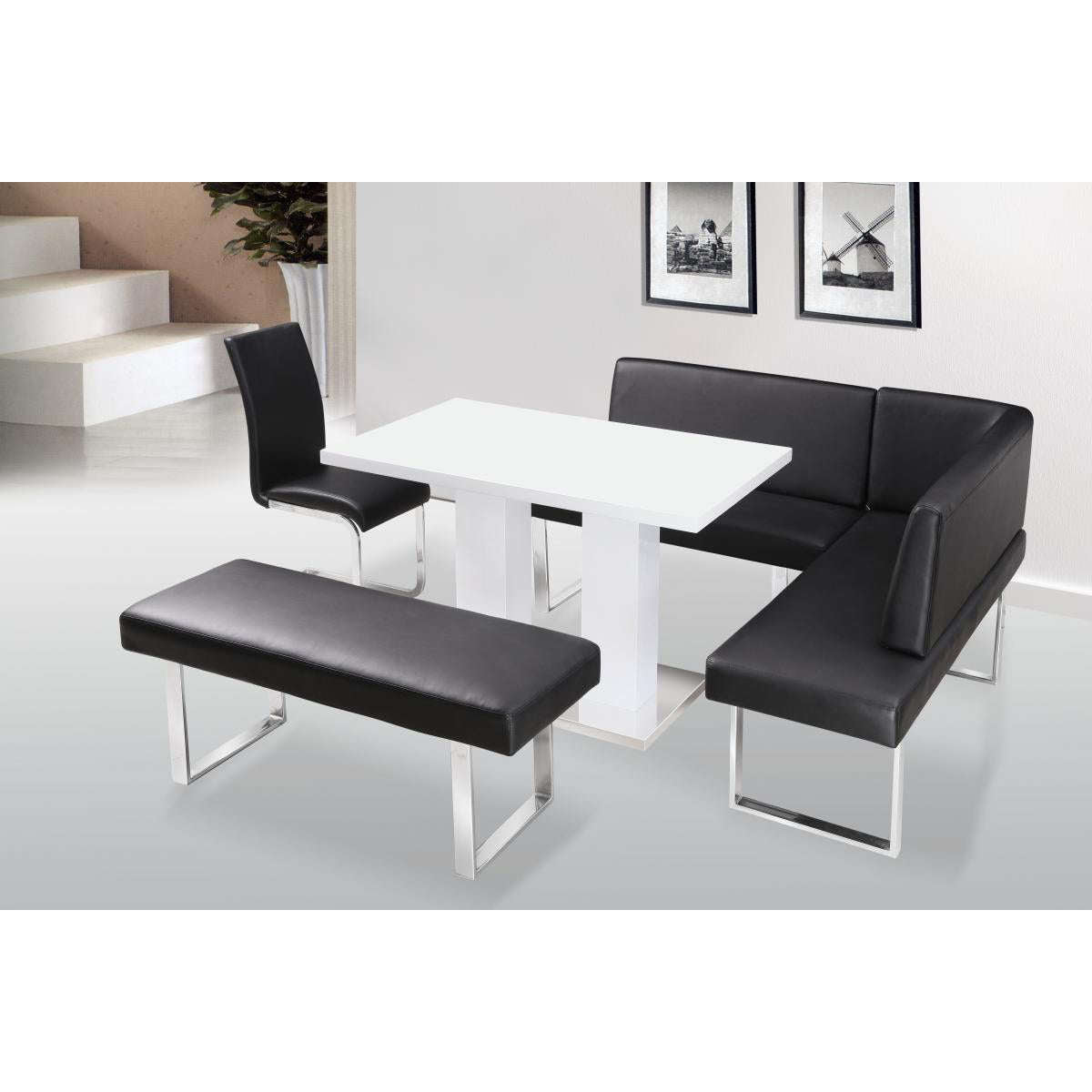 Ashpinoke:Liberty Polyurethane Chair Black & Chrome,Dining Chairs,Heartlands Furniture