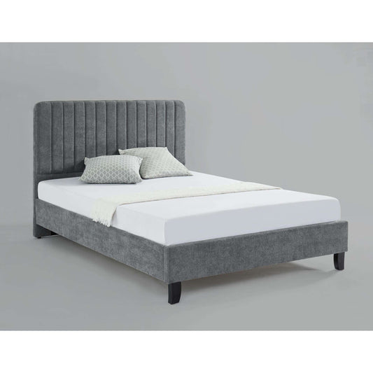 Ashpinoke:Livingstone Fabric King Size Bed Grey,King Size Beds,Heartlands Furniture