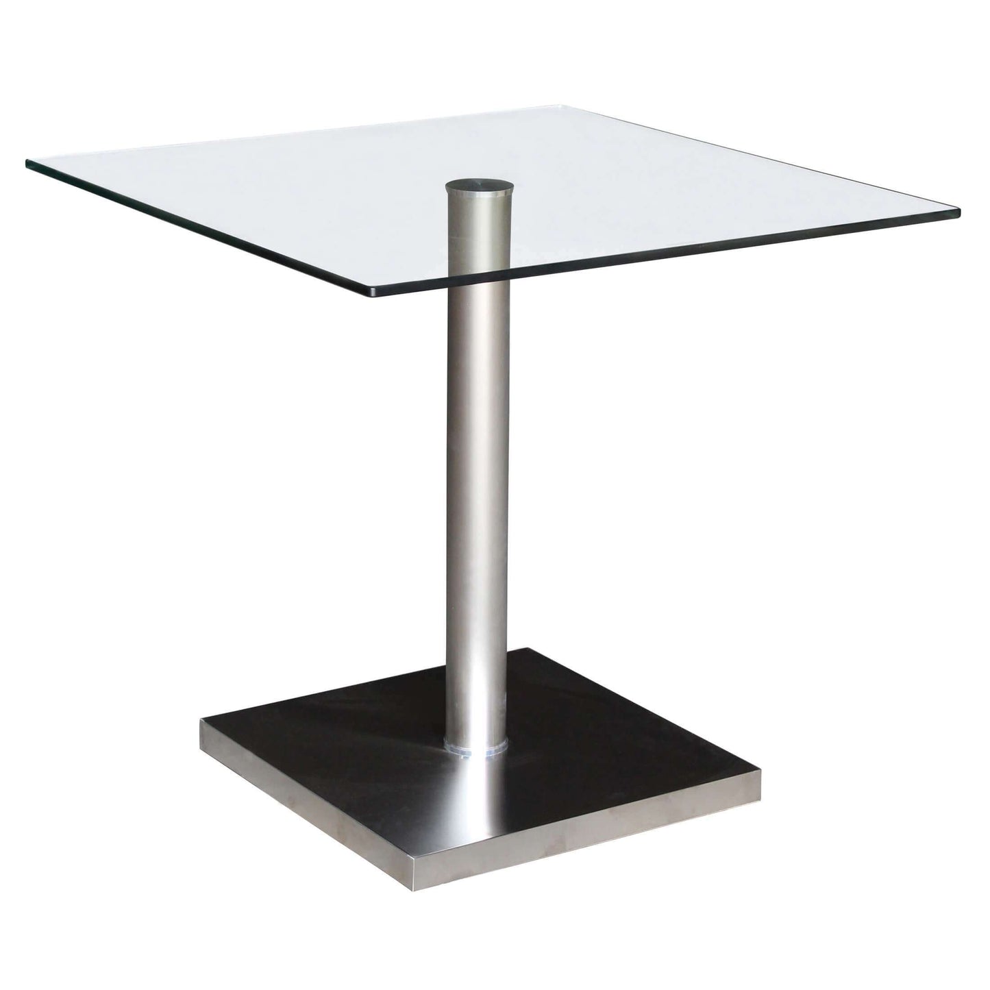Ashpinoke:Lucas (Havana) Glass Dining Table Stainless Steel & Clear,Dining Tables,Heartlands Furniture