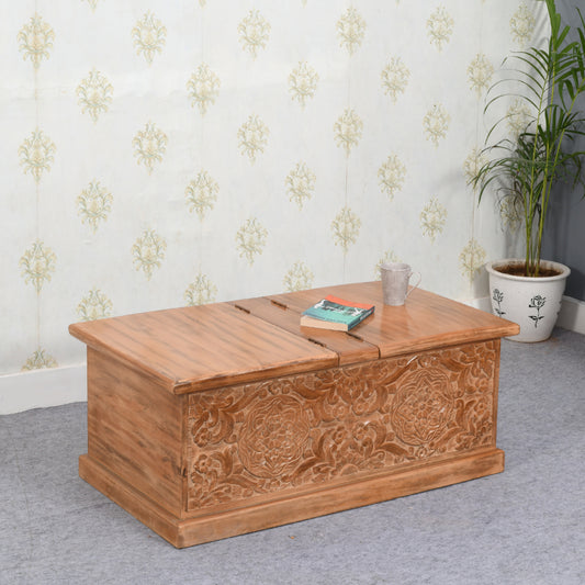 Artwork Mango Wood Coffee Table/Blanket Box