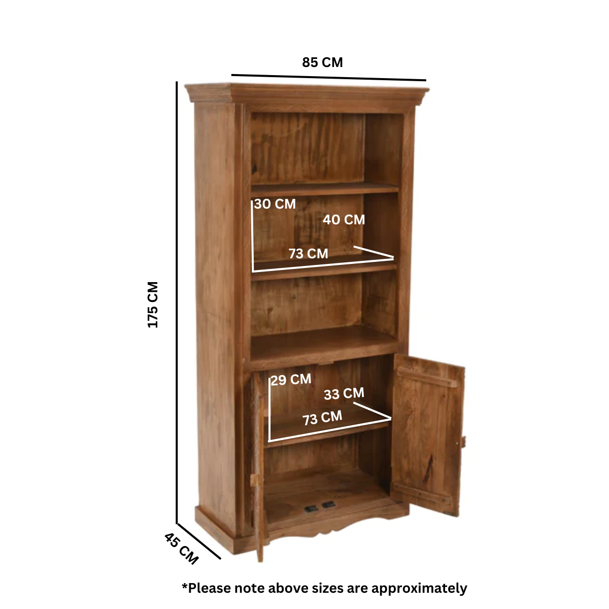 Artwork Mango Wood Large Bookcase