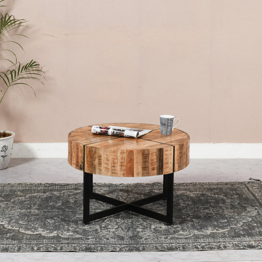 Surrey Solid Wood Coffee Table With Metal Legs