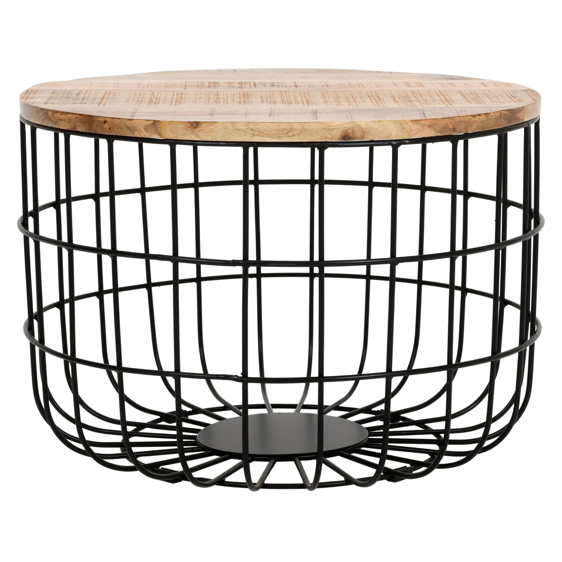 Surrey Solid Wood & Metal Wire Coffee Table With Removable Top