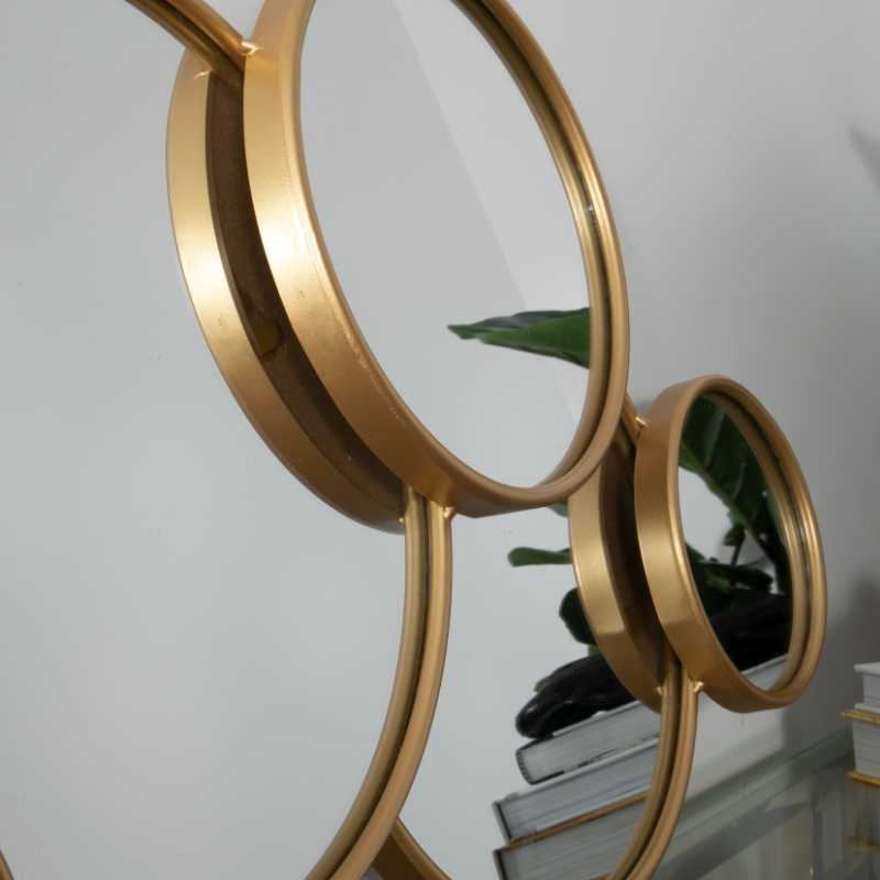 Ashpinoke - Gold Multi Circle Metal Mirror