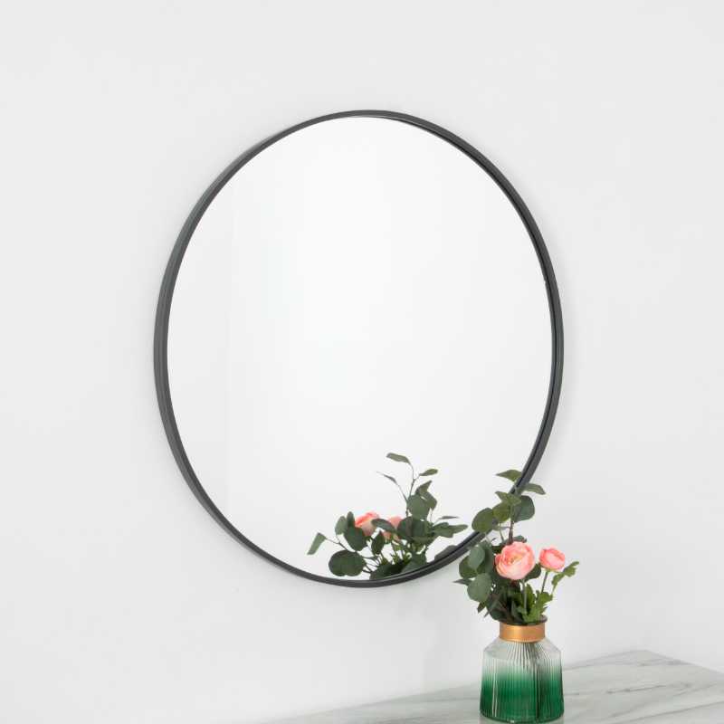 Ashpinoke - Manhattan Round Mirror Grey (80cm)