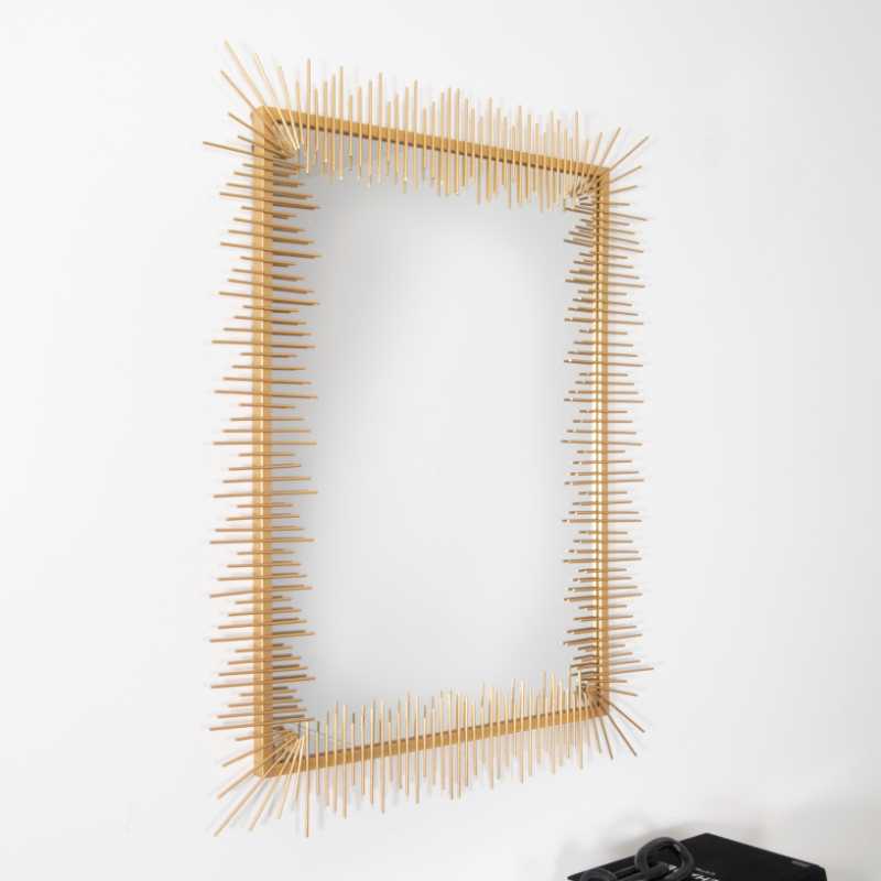Ashpinoke - Gold Abstract Rectangular Mirror