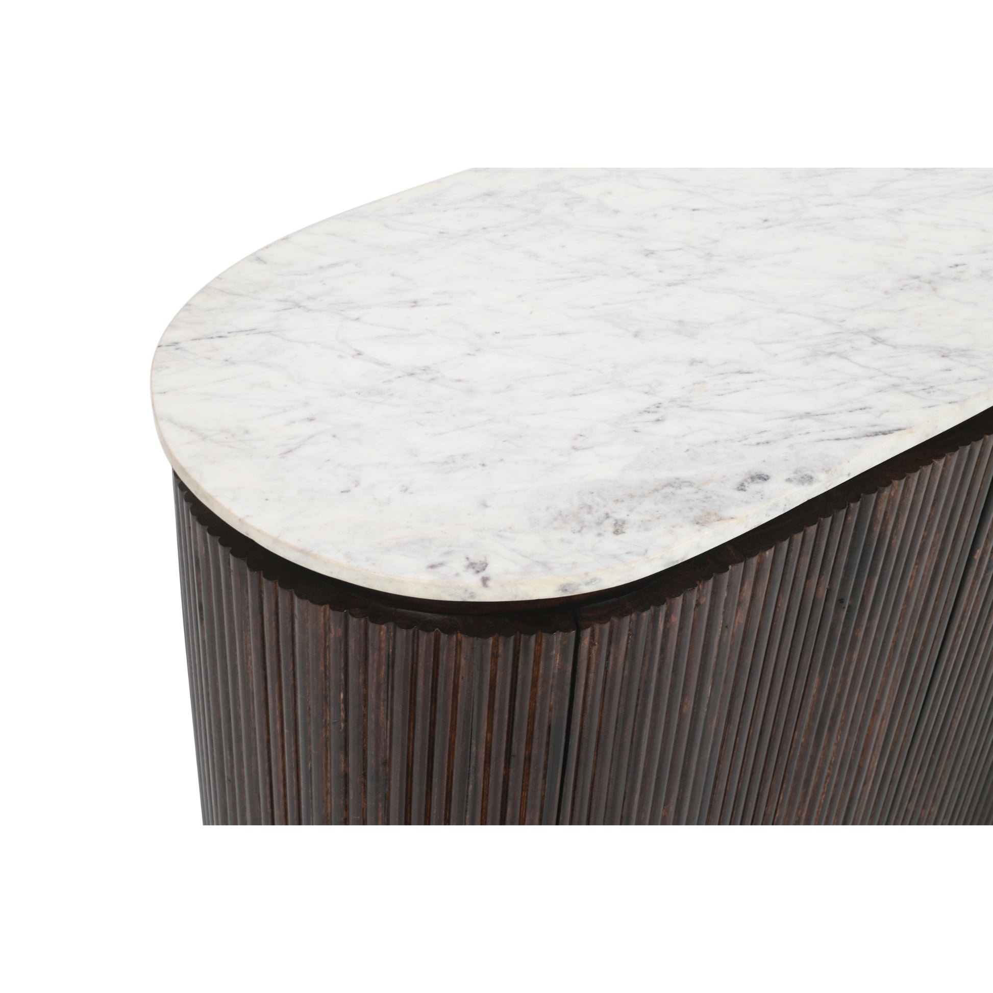 Opal Solid Wood Sideboard/Drinks Cabinet With Marble Top & Metal Legs
