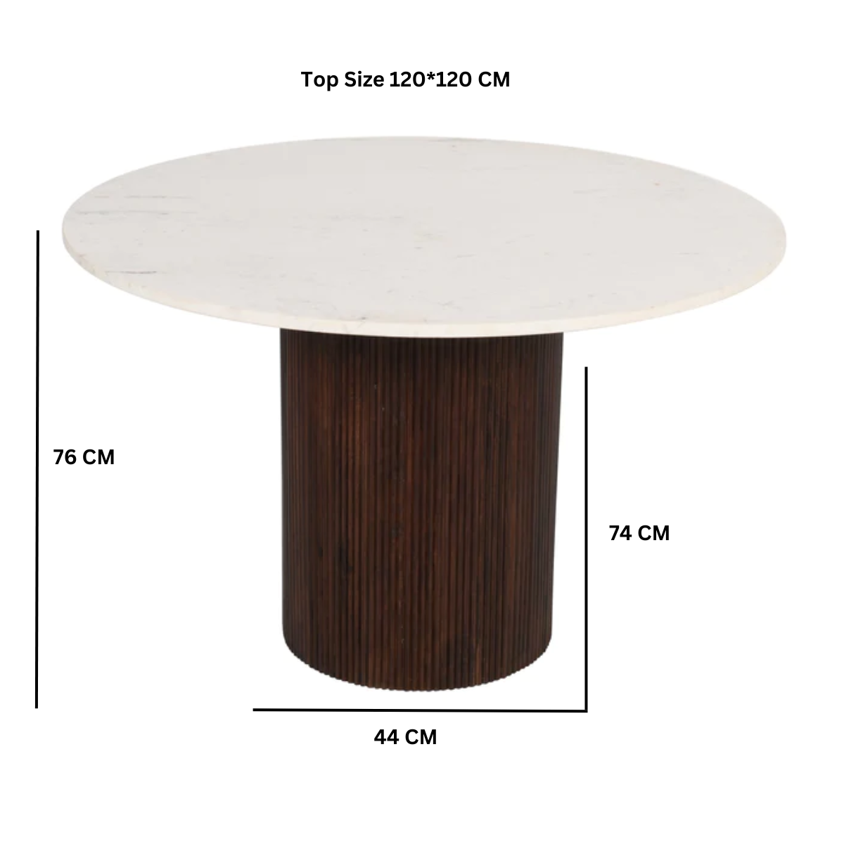 Opal Mango Wood Dining Table Round With Marble Top