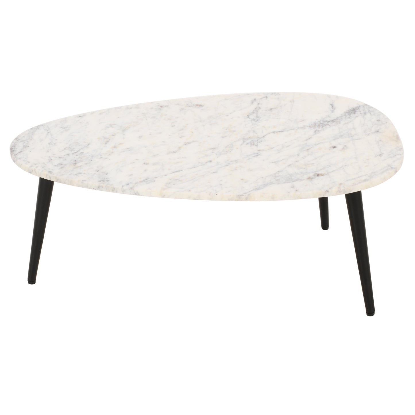 Opal Coffee Table With White Marble Top & Metal Legs