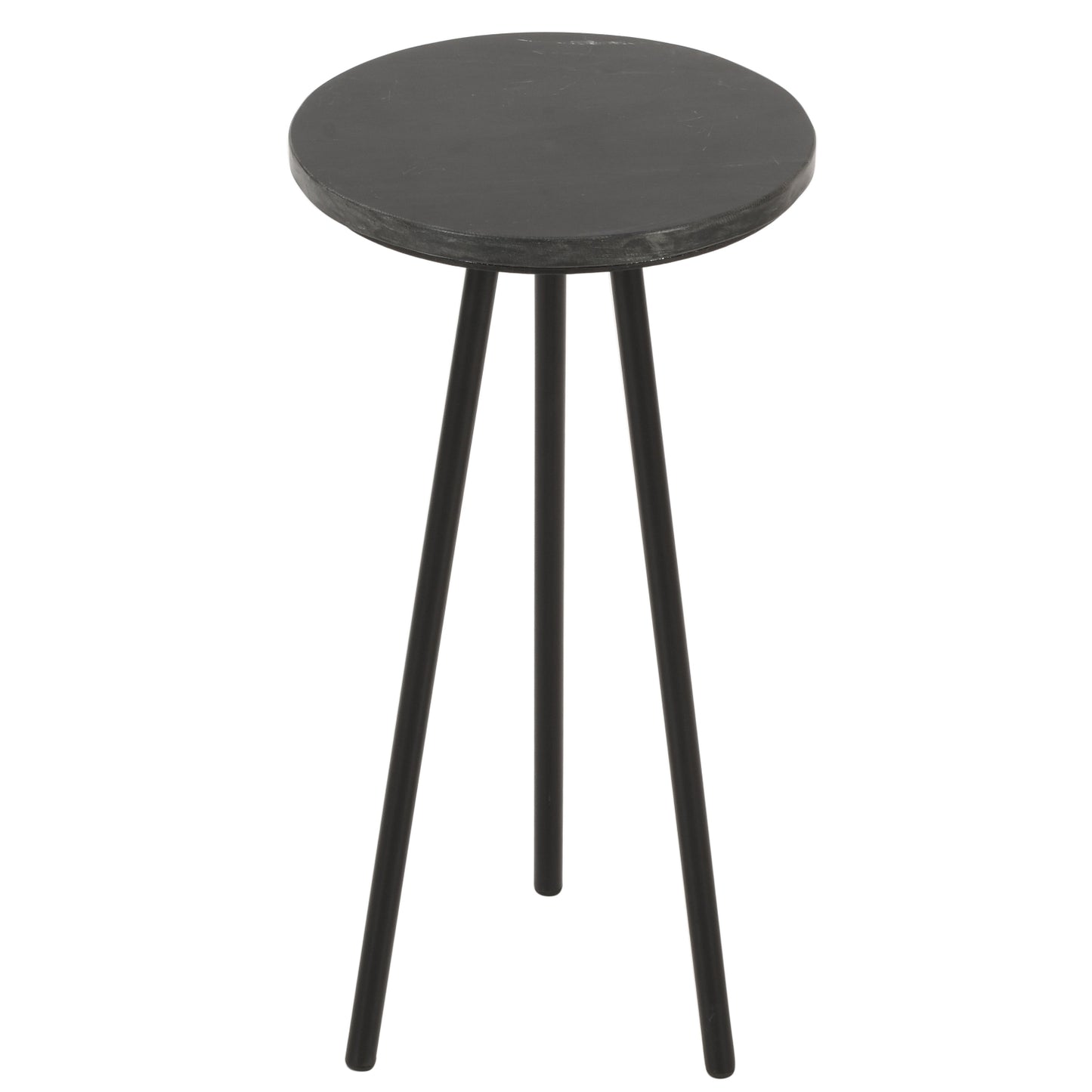 Opal Side Table With Black Marble Top & Metal Legs