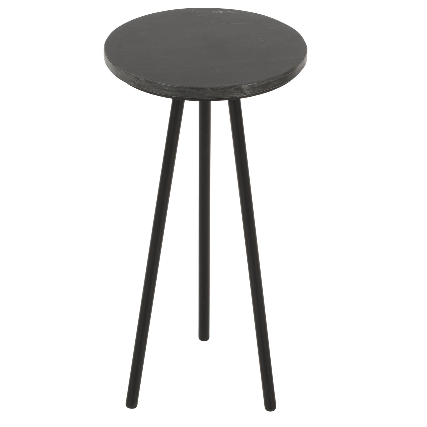 Opal Side Table With Black Marble Top & Metal Legs