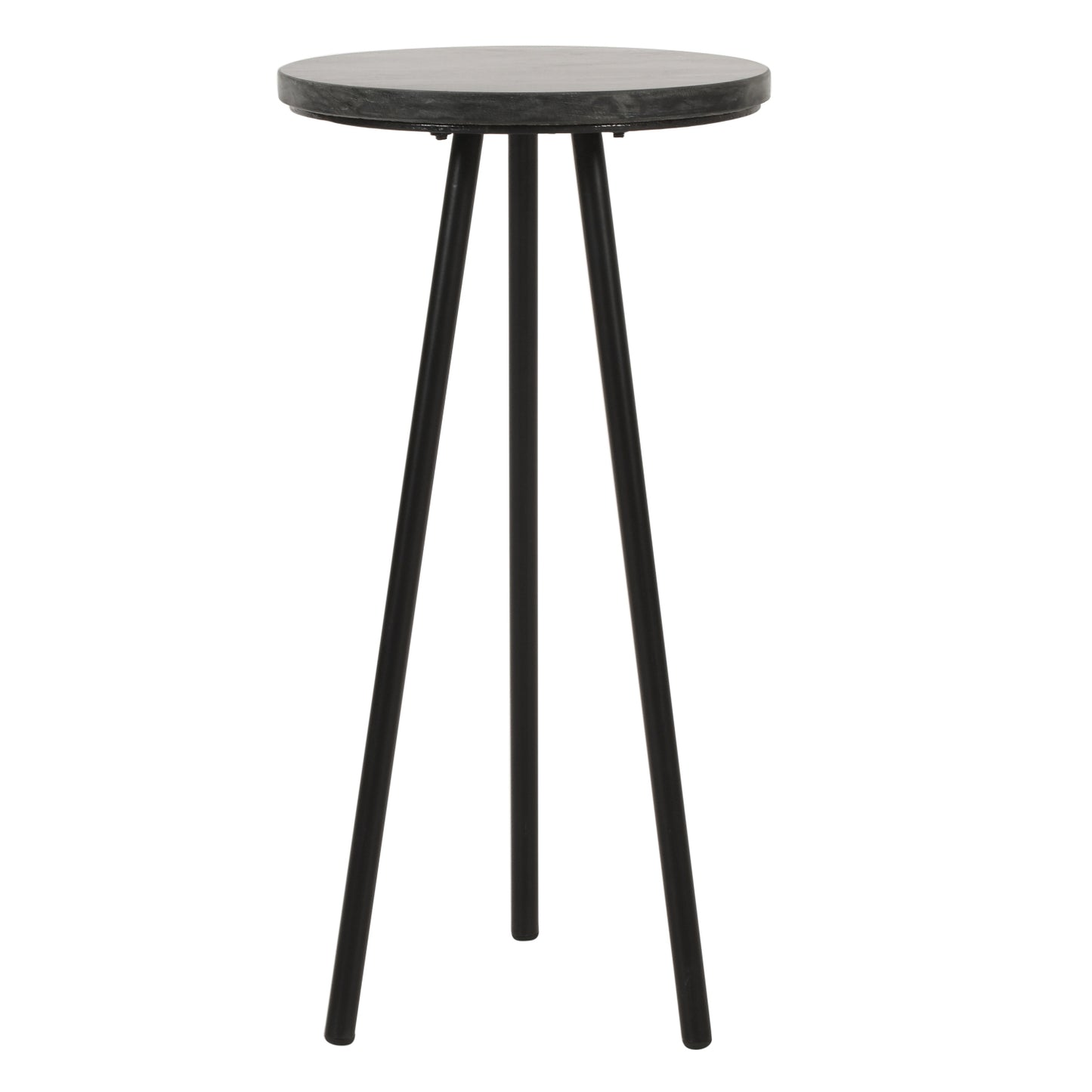 Opal Side Table With Black Marble Top & Metal Legs