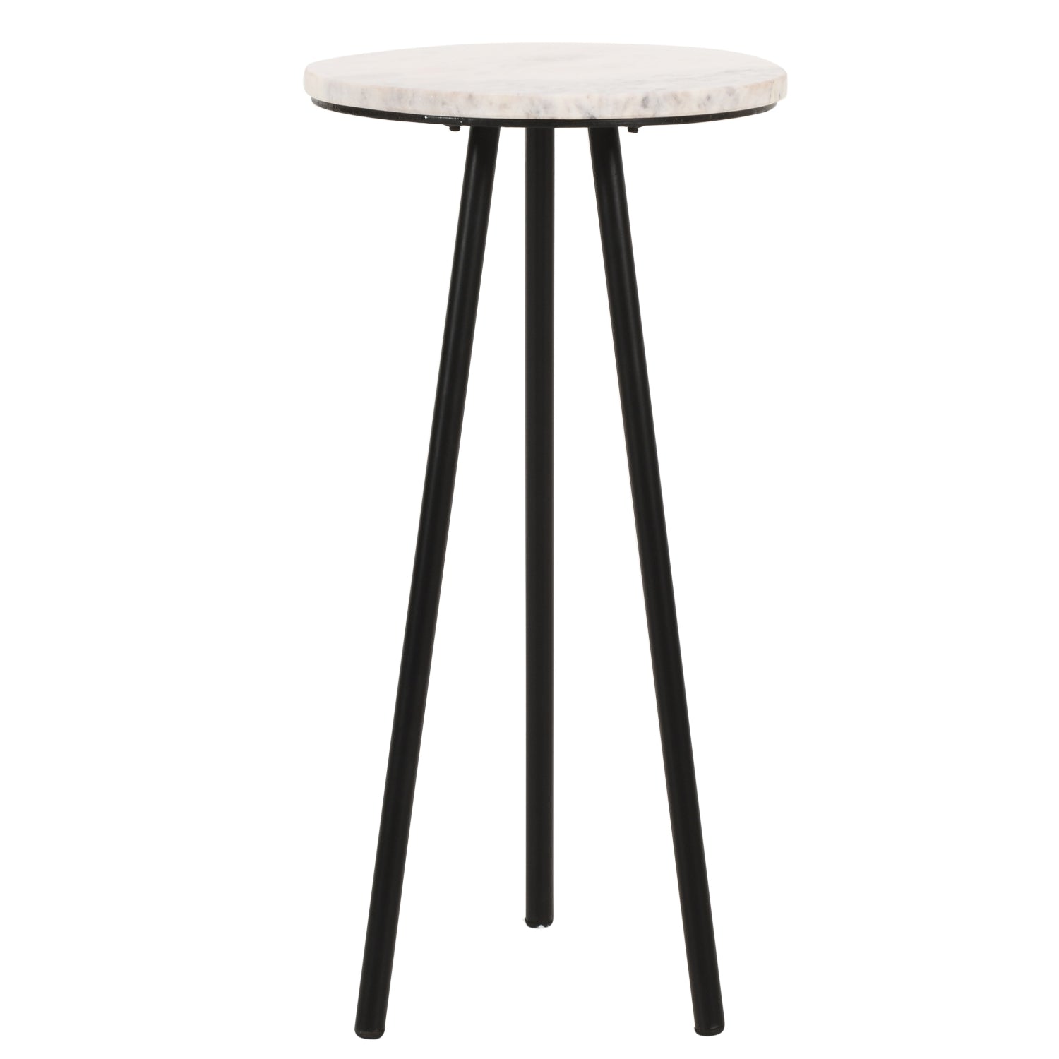 Opal Side Table With White Marble Top & Metal Legs