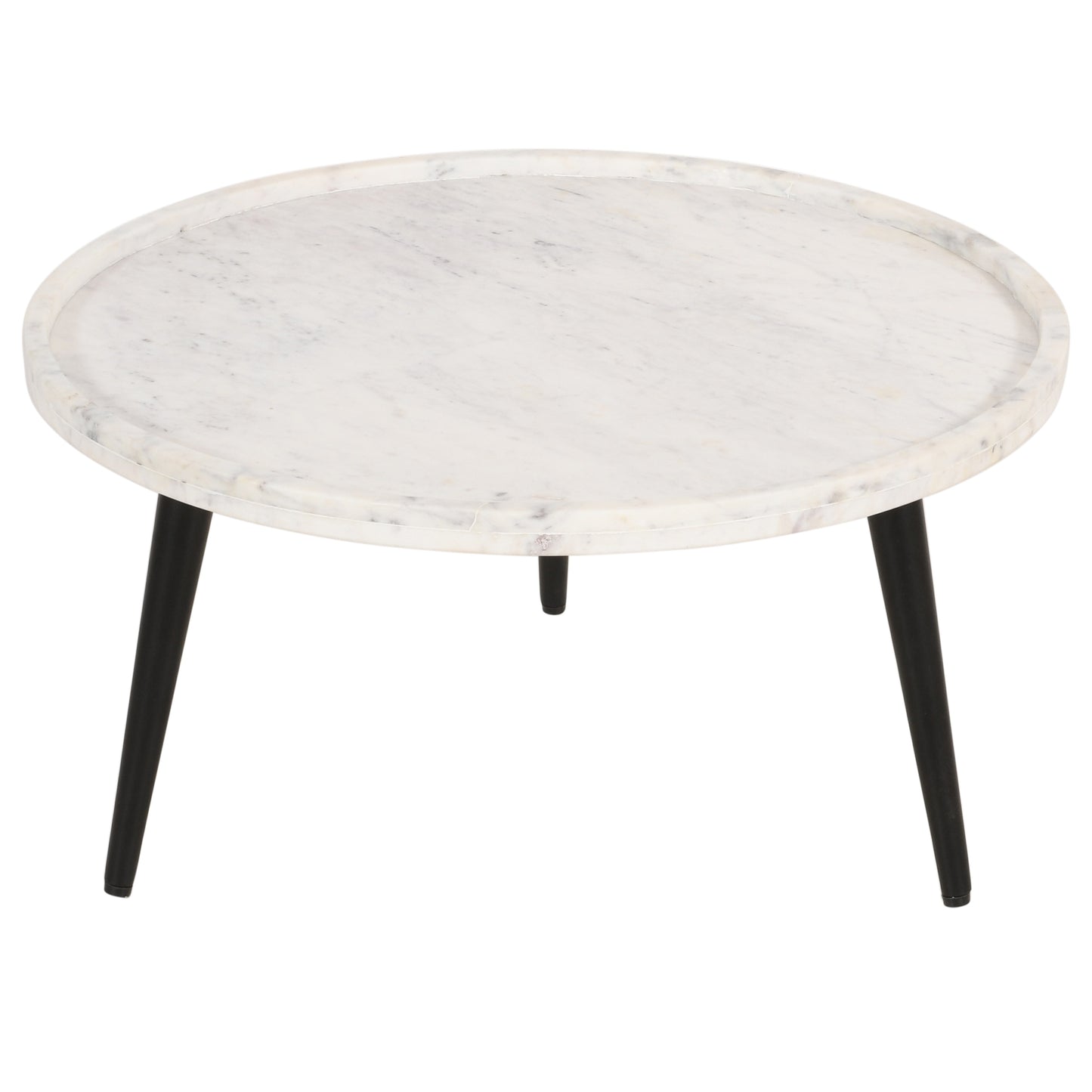 Opal Coffee Table With Marble Top And Metal Legs