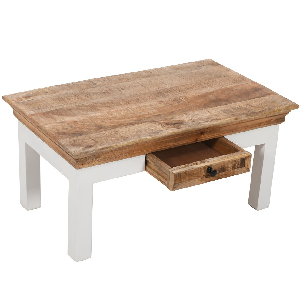 Alfie Coffee Table With Drawer Solid Mango Wood