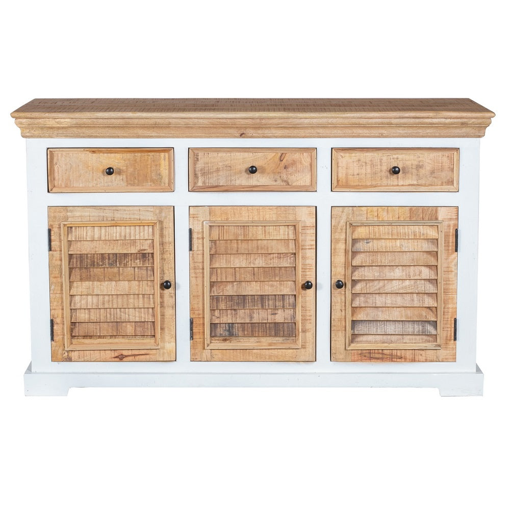 Alfie Wood Sideboard - 3 Drawers & 3 Doors