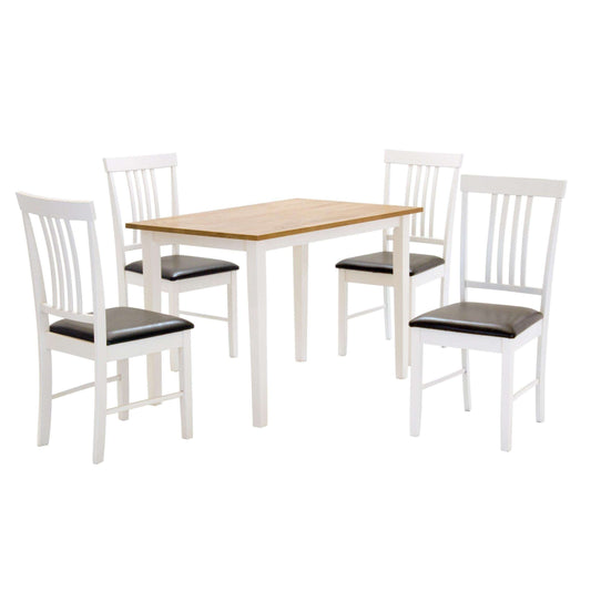 Ashpinoke:Massa White Medium Dining Set with 4 Chairs Oak & White,Dining Sets,Heartlands Furniture