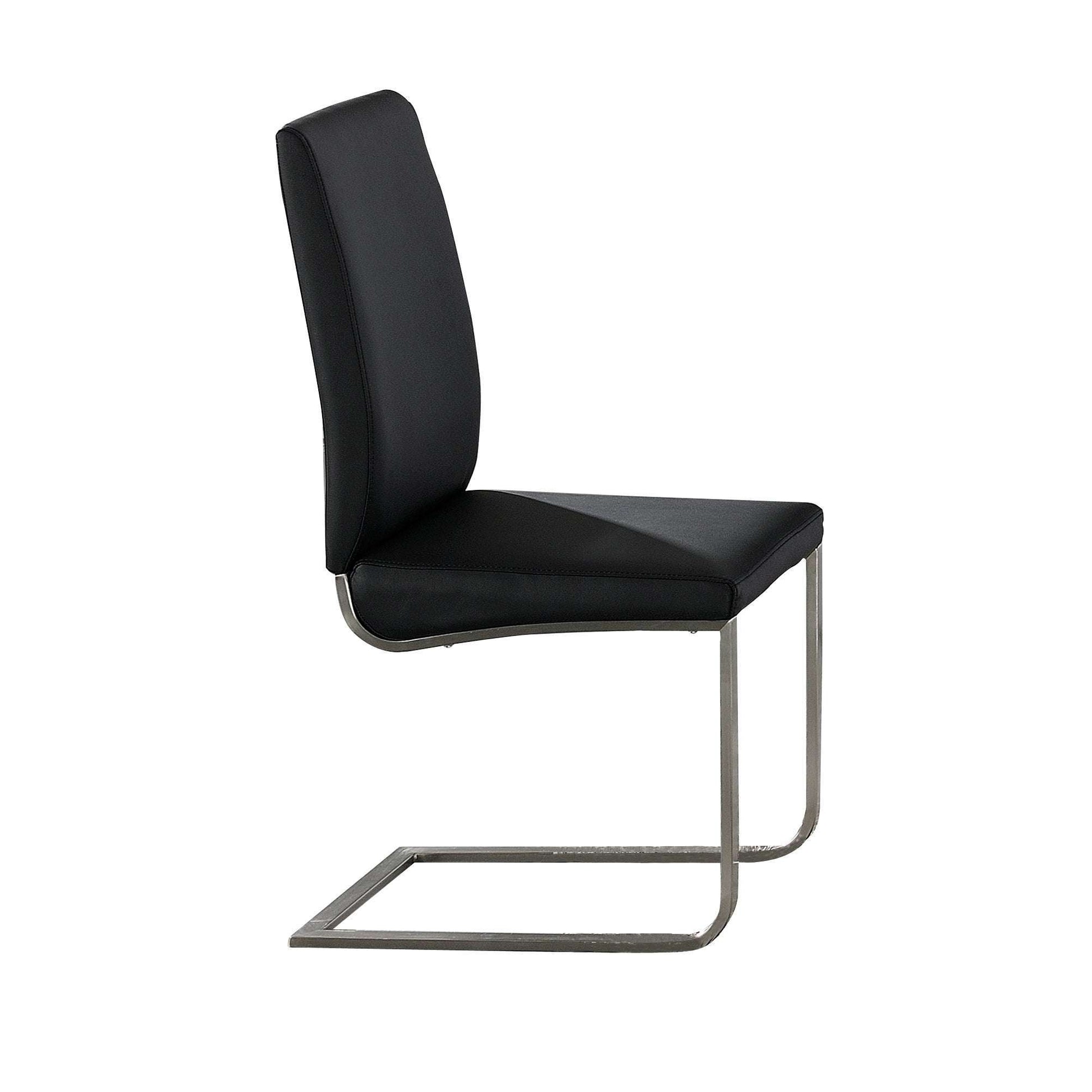 Ashpinoke:Maxwell Polyurethane Chairs Stainless Steel & Black,Dining Chairs,Heartlands Furniture