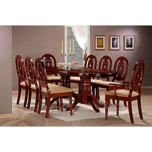 Ashpinoke:Moscow Dining Set with 6 Side & 2 Arm Chairs Mahogany,Dining Sets,Heartlands Furniture