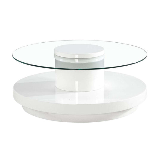 Ashpinoke:Nebula Coffee Table Round White High Gloss,Coffee Tables,Heartlands Furniture