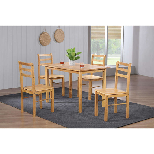 Ashpinoke:New York Medium Dining Set with 4 Chairs Natural Oak,Dining Sets,Heartlands Furniture