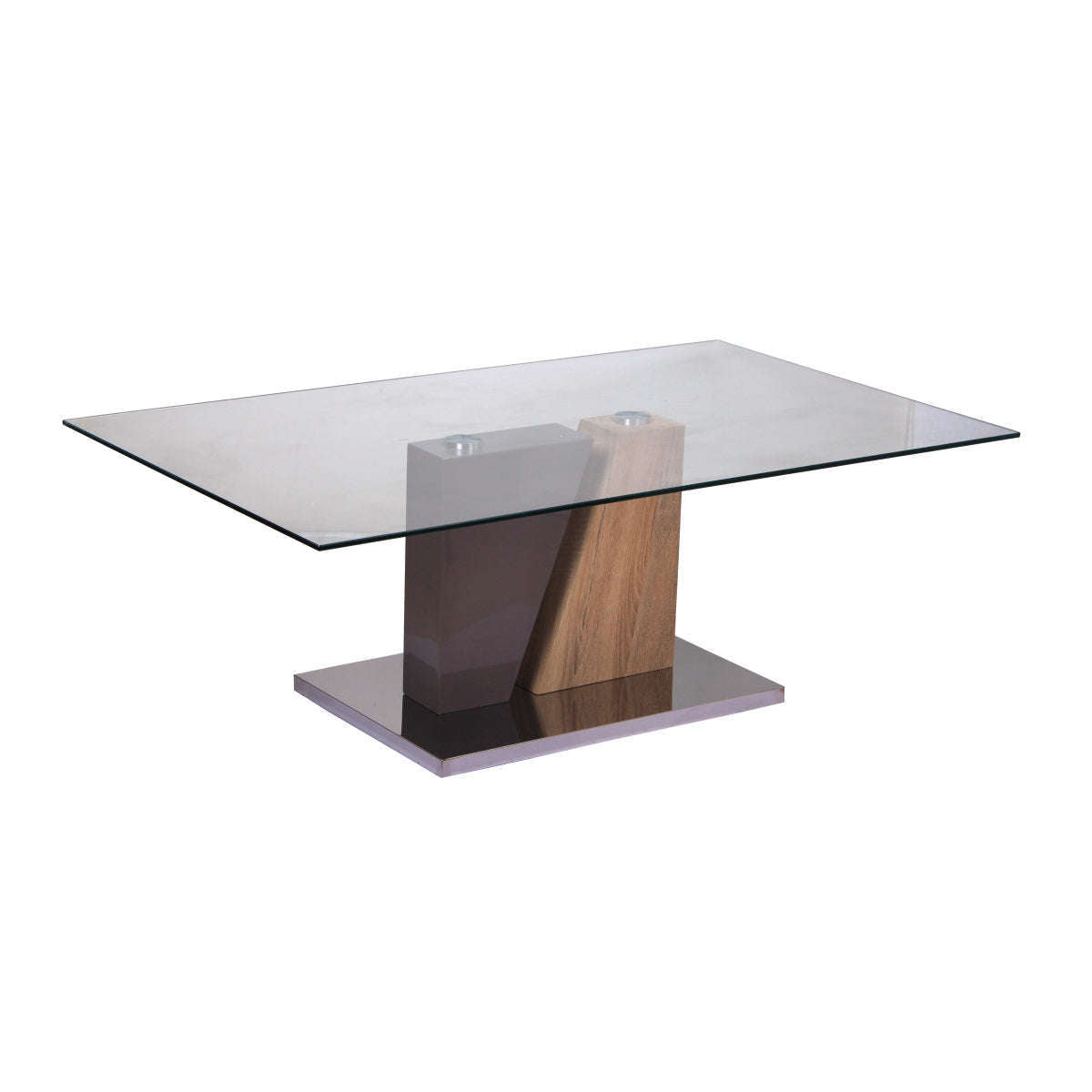 Ashpinoke:Olivia Glass Coffee Table Champagne & Natural,Coffee Tables,Heartlands Furniture